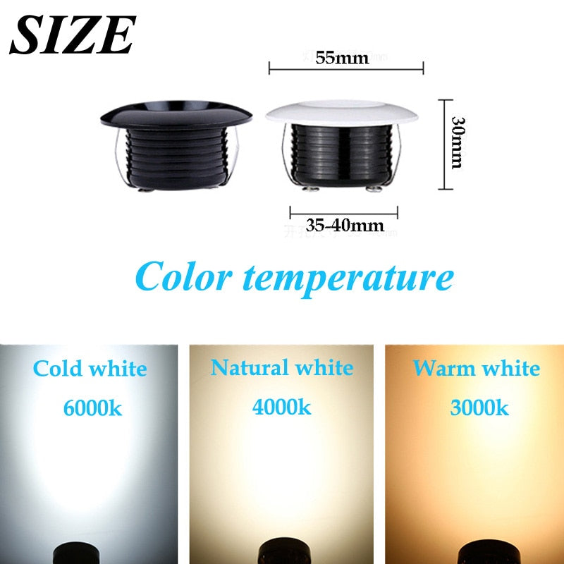 Dimmable LED Downlight COB Ceiling Spot Lighting 3w Led Bulb Bedroom Kitchen Indoor ceiling recessed Lights AC110V 220V