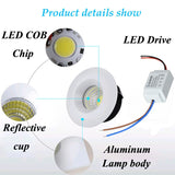 Dimmable LED Downlight COB Ceiling Spot Lighting 3w Led Bulb Bedroom Kitchen Indoor ceiling recessed Lights AC110V 220V