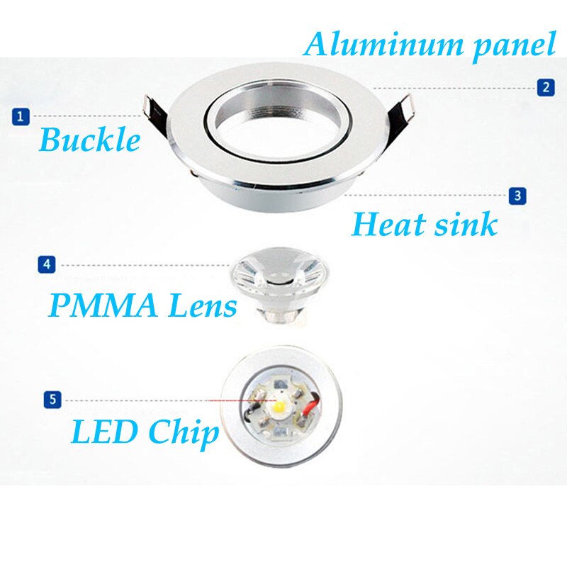 Dimmable Recessed Mini Spotlight Lamp 4PCS 1W 3W Ceiling Mounted LED Downlight Ceiling Light For Counter Showcase Indoorlights