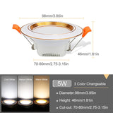 LED Downlight 220V 3W 5W 9W 12W 20W Spotlight Changeable Downlight LED Warm White Cold White Spot Lights