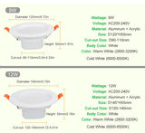 LED Downlight 220V 3W 5W 9W 12W 20W Spotlight Changeable Downlight LED Warm White Cold White Spot Lights