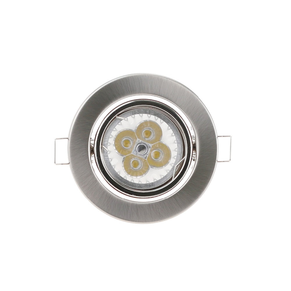 Round Nickel Recessed LED Ceiling Light Adjustable Frame MR16 GU10 Bulb Fixture Downlight Holder