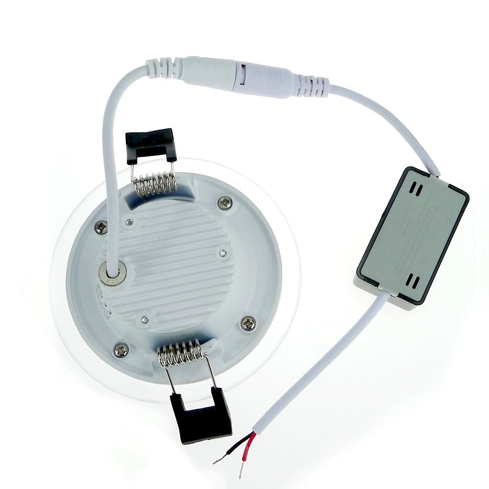 Dimmable LED Panel Downlight 6W 12W 18W Round Glass Ceiling Recessed Lights SMD 5730 Warm Cold White LED Panel Light AC85-265V