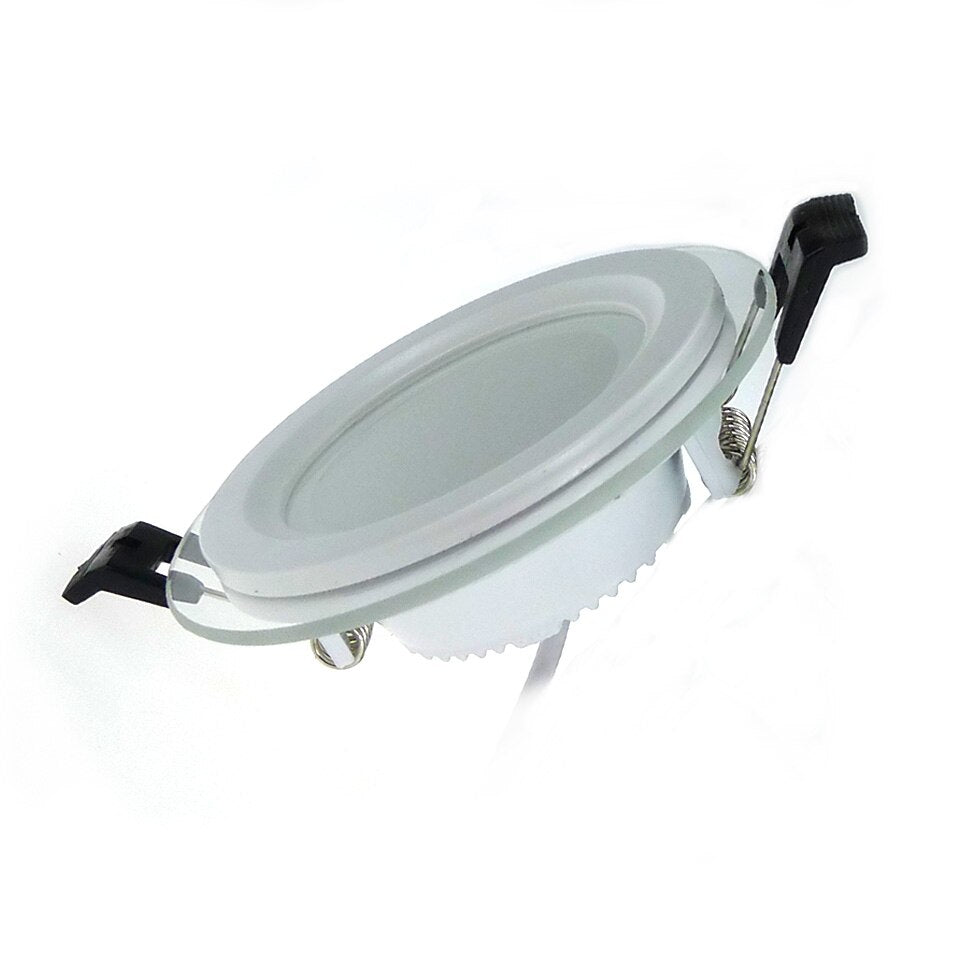 Dimmable LED Panel Downlight 6W 12W 18W Round Glass Ceiling Recessed Lights SMD 5730 Warm Cold White LED Panel Light AC85-265V