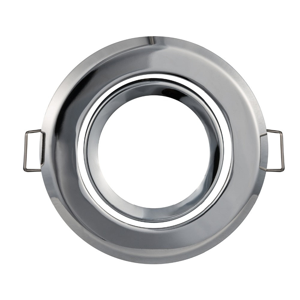 LED downlight GU10 MR16 round Chrome led spot light ceiling fixture trim ring fittings frame led Bulb Fixture Downlight Holder