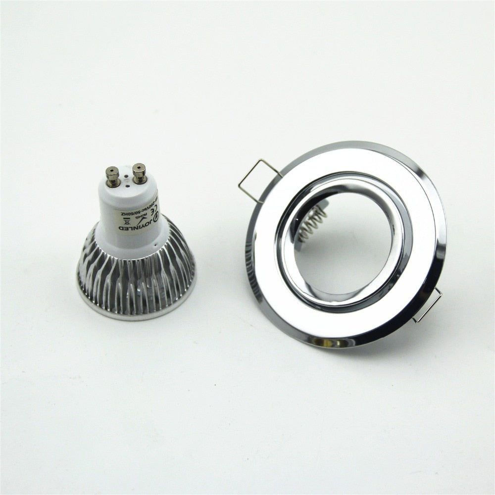 LED downlight GU10 MR16 round Chrome led spot light ceiling fixture trim ring fittings frame led Bulb Fixture Downlight Holder