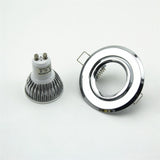 LED downlight GU10 MR16 round Chrome led spot light ceiling fixture trim ring fittings frame led Bulb Fixture Downlight Holder