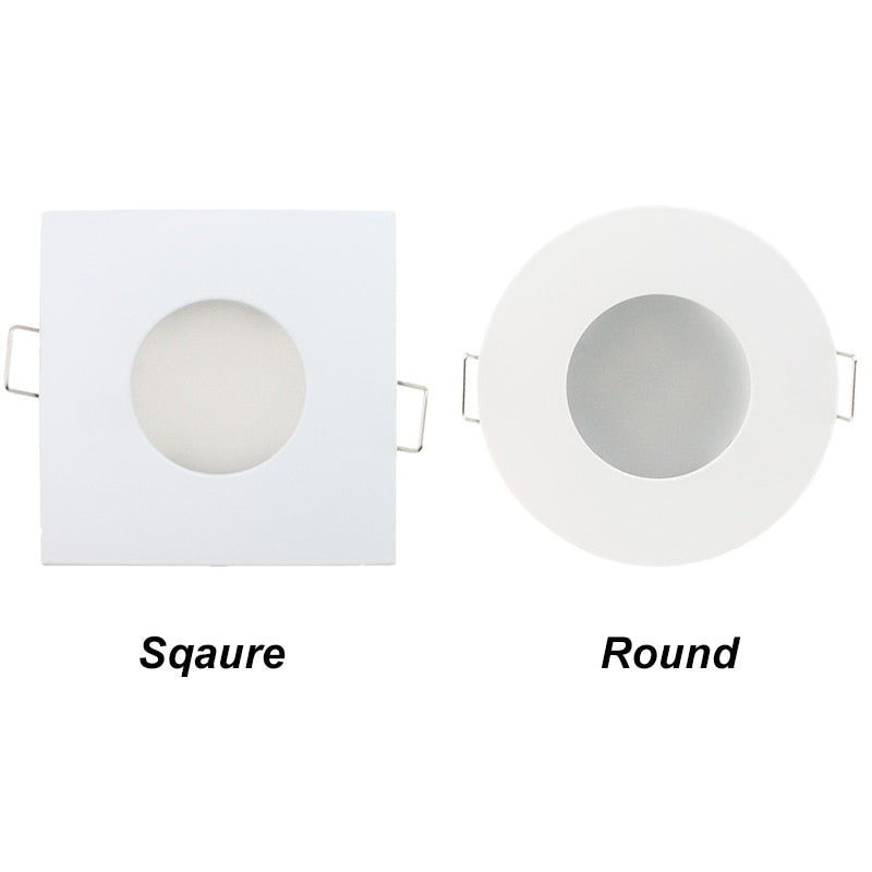 GU10 MR16 Fitting White Spot Light Shower Recessed Kit Downlight Frame Bathroom IP65 Round