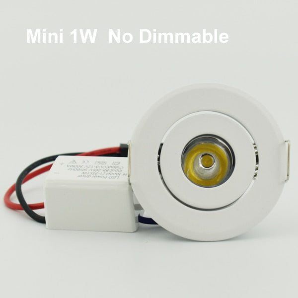 Mini led spot downlights 1W COB 3W LED recessed spot dimmable round led for home cabinet showbox