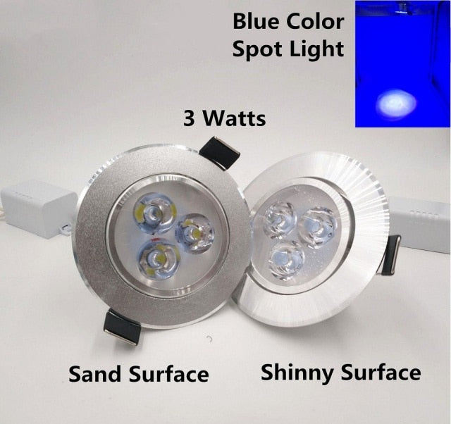 LED Downlight 3W 8 Colors Spotlights Round Recessed Lamp 220V 230V 240V Led Bulb Bedroom Kitchen Indoor LED Spot Lighting