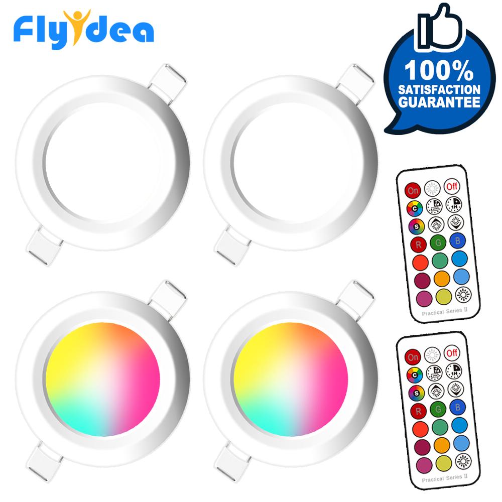 LED Spot light Dimmable 7W round downlight RGB Recessed Ceiling Lamp 220V 110V RGBW Color Changing LED Lighting for Room Bedroom