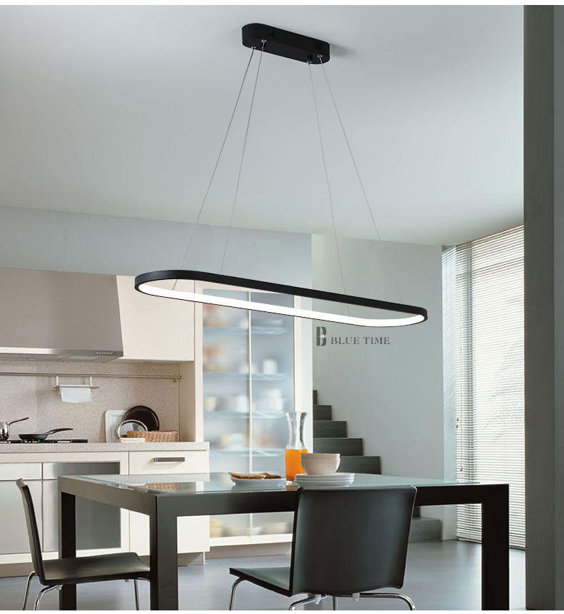 Modern Pendant Light LED Pendant Lamp White&amp;Black finished For Dining room Living room Kitchen Lighting Fixturs L120CM 90CM 69CM