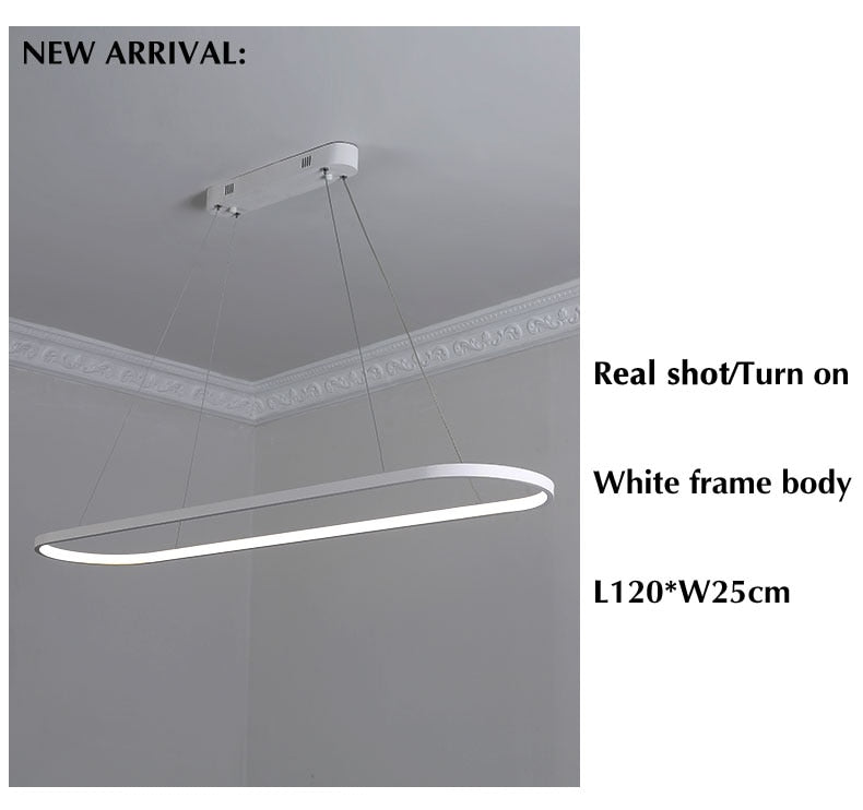 Modern Pendant Light LED Pendant Lamp White&Black finished For Dining room Living room Kitchen Lighting Fixturs L120CM 90CM 69CM
