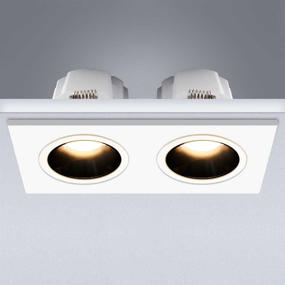 Anti-glare Square LED COB Recessed Downlight 14W 24W LED Ceiling Spot Light Kitchen Living room Indoor