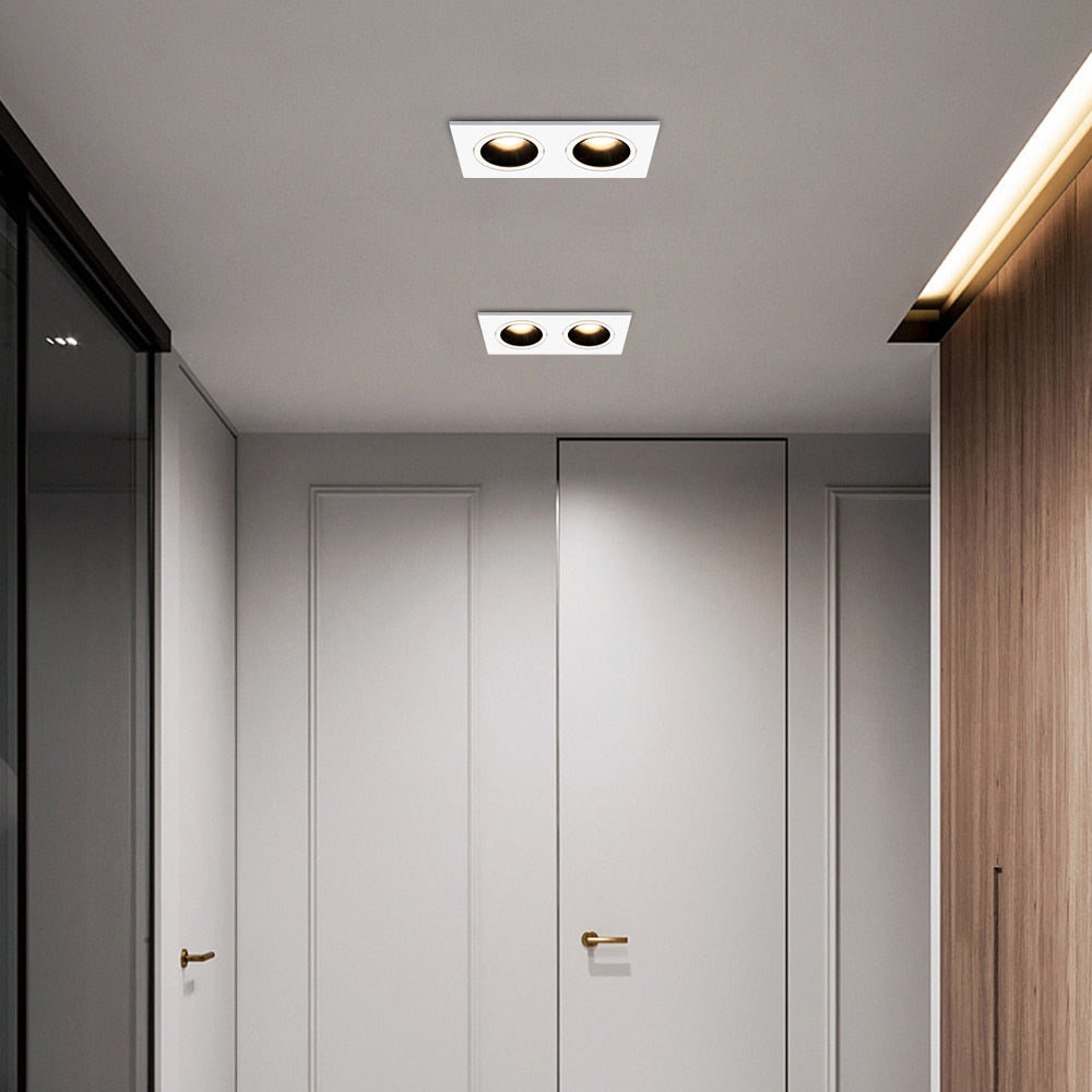 Anti-glare Square LED COB Recessed Downlight 14W 24W LED Ceiling Spot Light Kitchen Living room Indoor