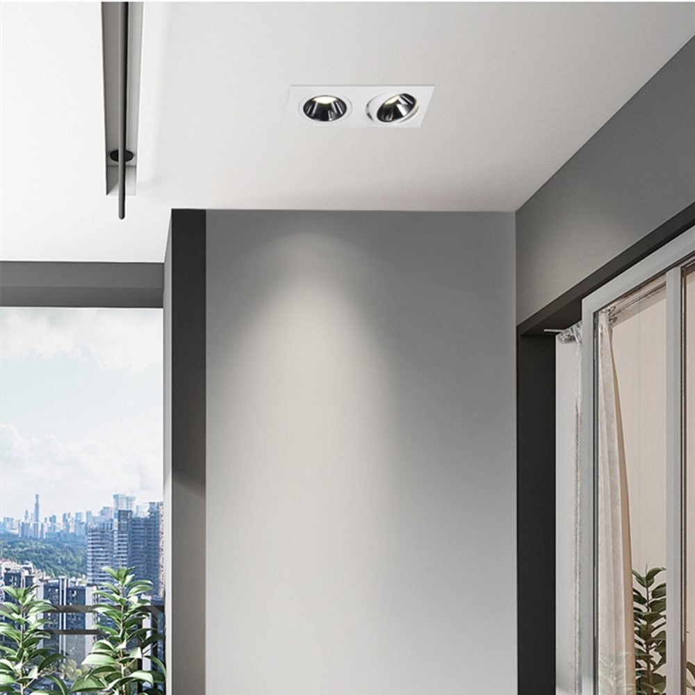 Anti-glare Square LED COB Recessed Downlight 14W 24W LED Ceiling Spot Light Kitchen Living room Indoor