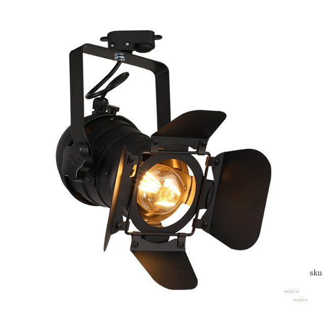 Nordic LED Wall Lights American Retro Country Loft Track Lamps Industrial Vintage Iron Bar Cafe Lighting Searchlight Fixtures