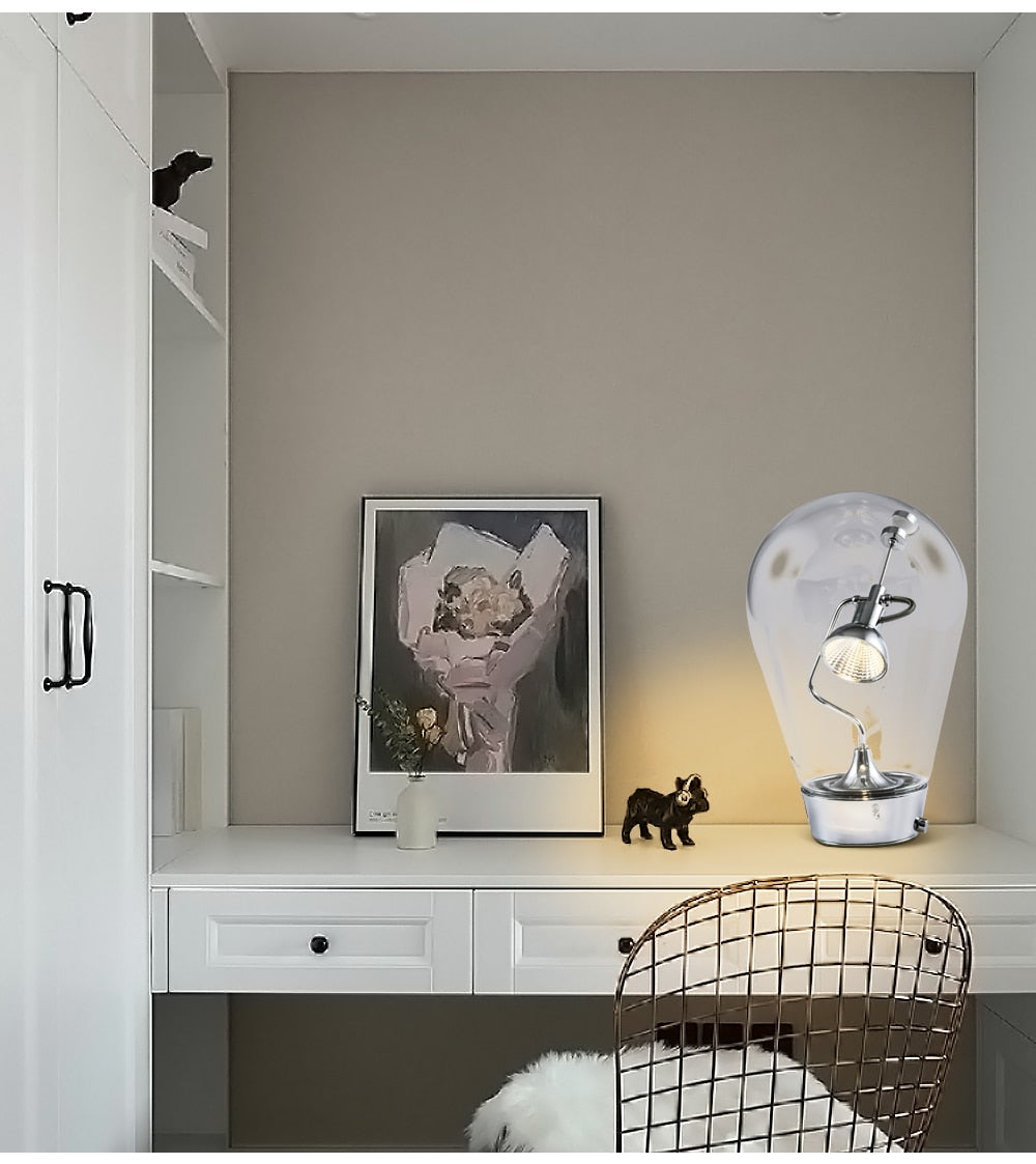 Light Bulb Shape Small Book Lamp Personality Magnet Study Lamp EU Plug/US Plug Adjustable Lighting Bar Art Shape of Light Bulb Decorative Lamps