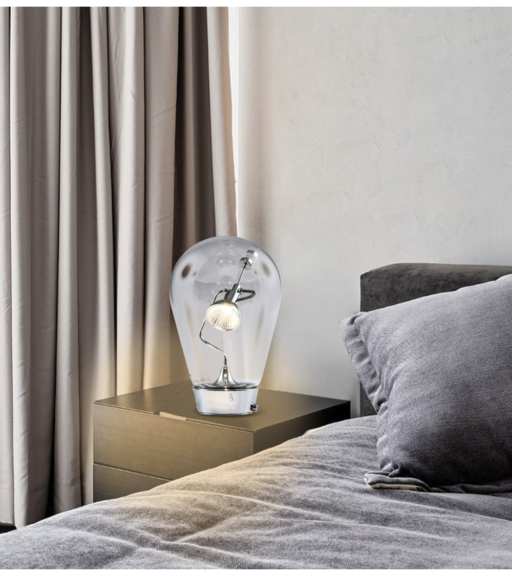 Light Bulb Shape Small Book Lamp Personality Magnet Study Lamp EU Plug/US Plug Adjustable Lighting Bar Art Shape of Light Bulb Decorative Lamps