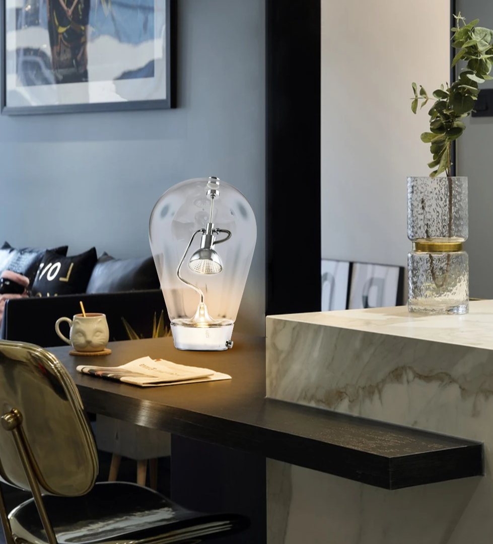 Light Bulb Shape Small Book Lamp Personality Magnet Study Lamp EU Plug/US Plug Adjustable Lighting Bar Art Shape of Light Bulb Decorative Lamps