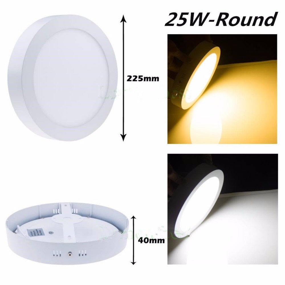 No Cut ceiling 9w 15w 25w Surface mounted led downlight Round/Square panel light Spot Down lamp AC110V 220V+ Driver