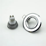 LED downlight GU10 MR16 round Chrome led spot light ceiling fixture trim ring fittings frame led Bulb Fixture Downlight Holder