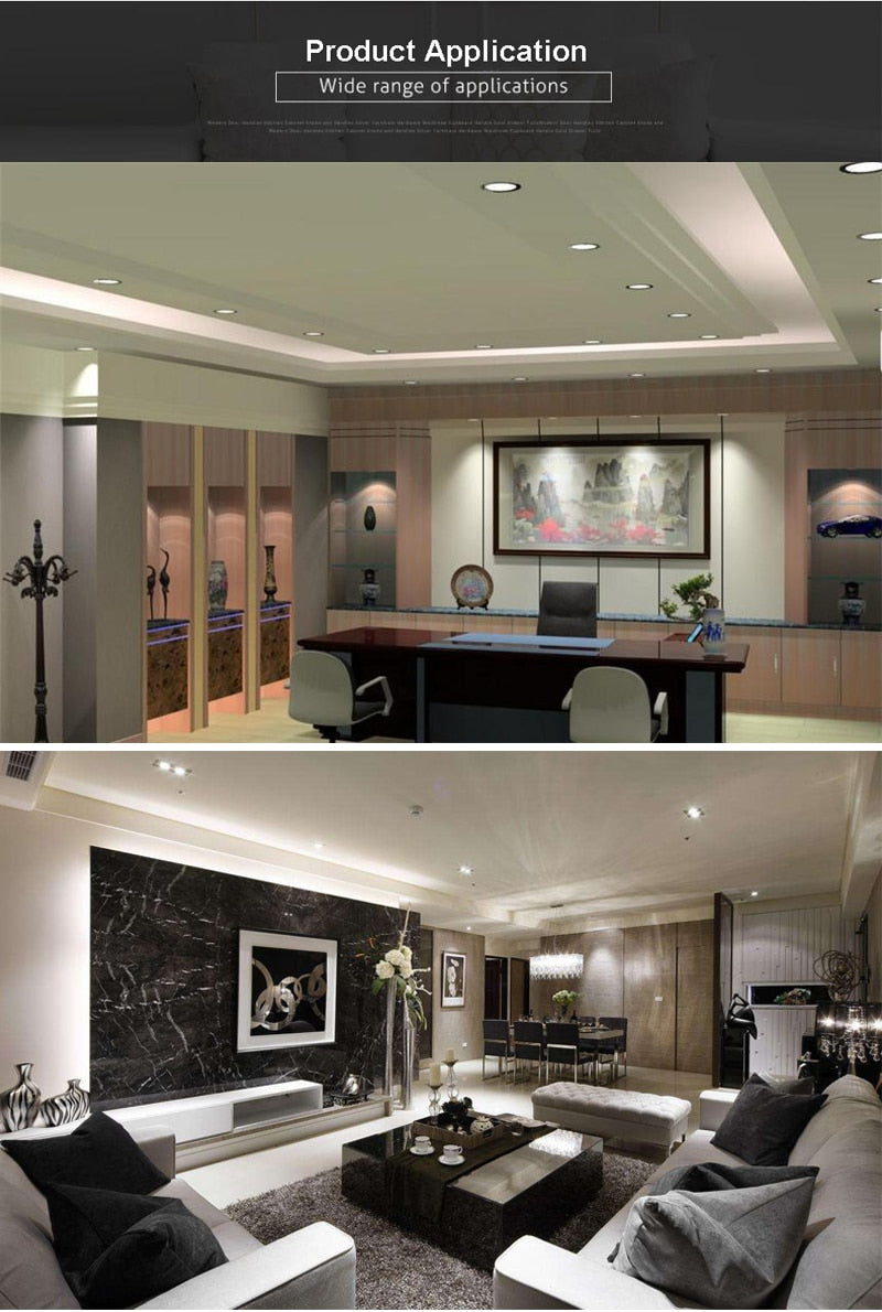 Deep Anti-Glare LED 12W Recessed Dimmable Downlight IP65 Waterproof Anti-Fog Bathroom Kitchen Home Recessed Spotlight 75-80mm