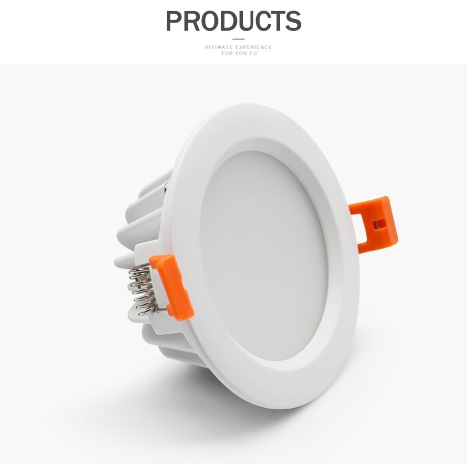 DBF Black/White IP65 Waterproof Recessed LED Downlight SMD5730 5W 7W 9W 12W 15W Spot Light Bathroom Ceiling Lamp AC 110V/220V