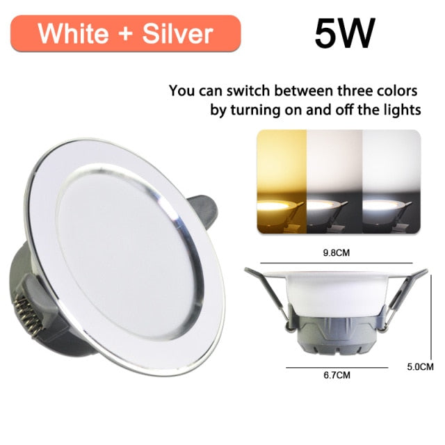 Downlight 3W 5W 3000k 4000k 6500k led Downlight AC 220V-240V led Downlight Kitchen living room Indoor recessed 5Pcs downlight