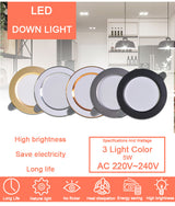 Downlight 3W 5W 3000k 4000k 6500k led Downlight AC 220V-240V led Downlight Kitchen living room Indoor recessed 5Pcs downlight