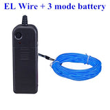 Flexible Neon Light 1m/3m/5M 3V Glow EL Wire Rope tape Cable Strip LED Neon Lights Shoes Clothing Car waterproof led strip