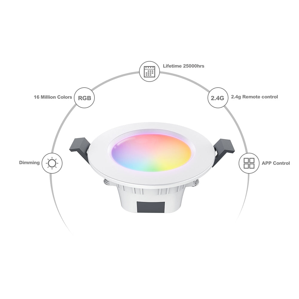 OFFDARKS Smart downlight embedded APP &amp; WiFi control 5W 9W dimmable living room kitchen bathroom KTV LED downlight