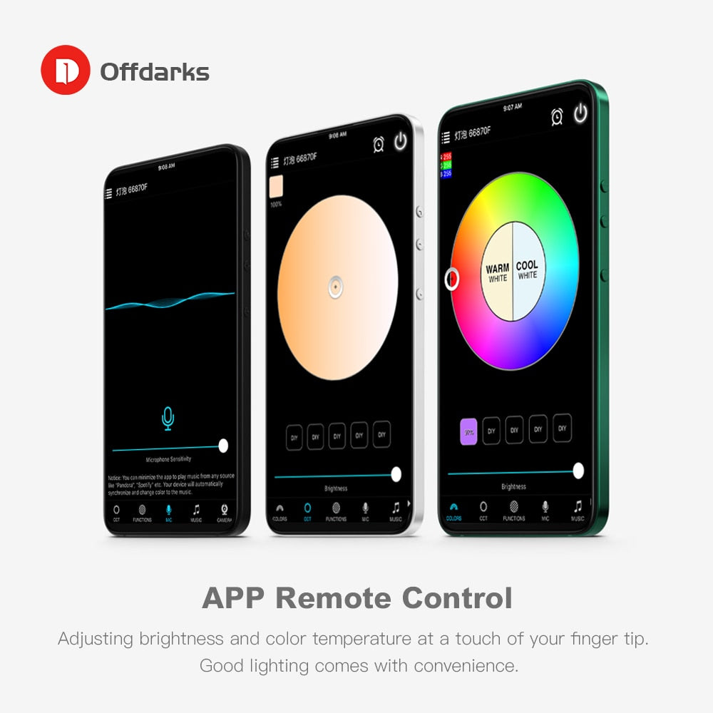 OFFDARKS Smart downlight embedded APP &amp; WiFi control 5W 9W dimmable living room kitchen bathroom KTV LED downlight