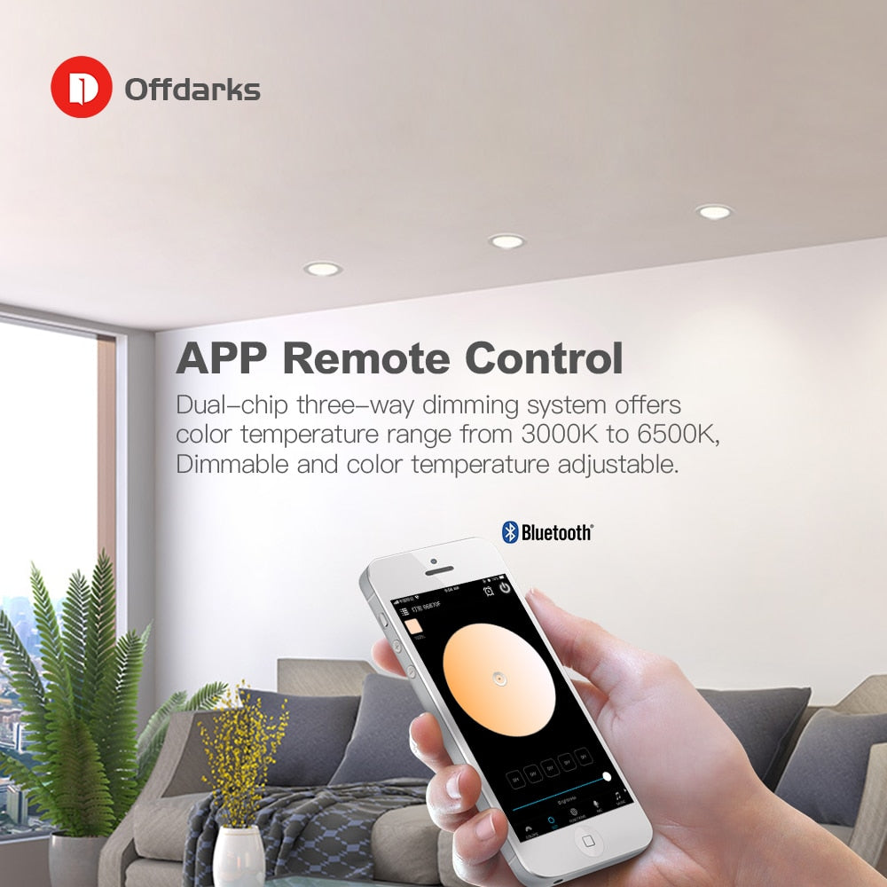 OFFDARKS Smart downlight embedded APP & WiFi control 5W 9W dimmable living room kitchen bathroom KTV LED downlight