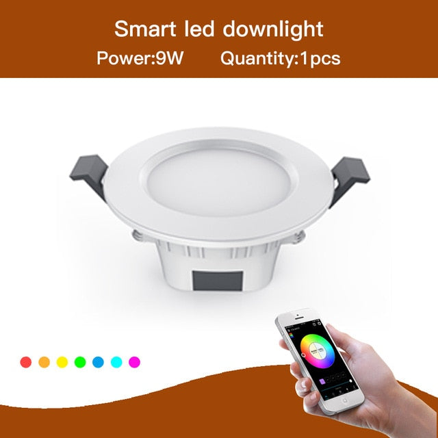 OFFDARKS Smart downlight embedded APP &amp; WiFi control 5W 9W dimmable living room kitchen bathroom KTV LED downlight