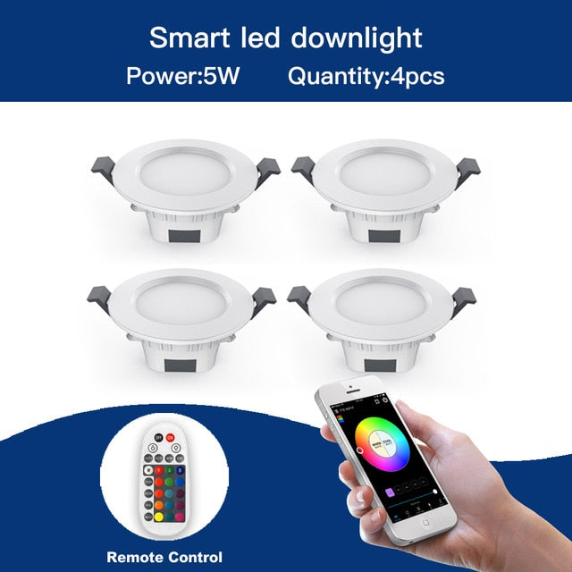 OFFDARKS Smart downlight embedded APP &amp; WiFi control 5W 9W dimmable living room kitchen bathroom KTV LED downlight