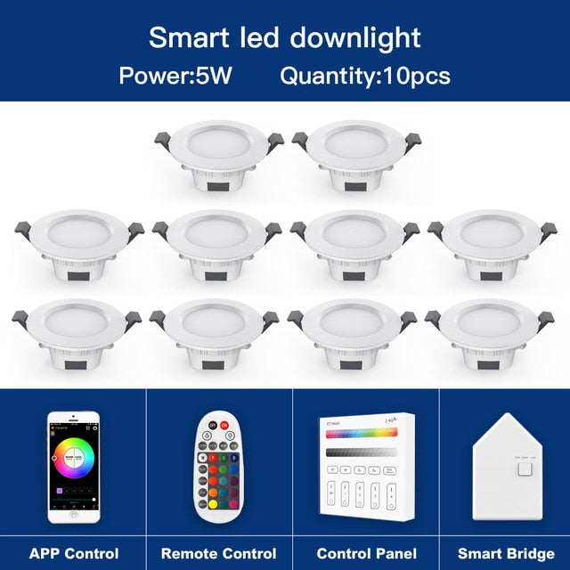 OFFDARKS Smart downlight embedded APP & WiFi control 5W 9W dimmable living room kitchen bathroom KTV LED downlight