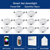 OFFDARKS Smart downlight embedded APP & WiFi control 5W 9W dimmable living room kitchen bathroom KTV LED downlight
