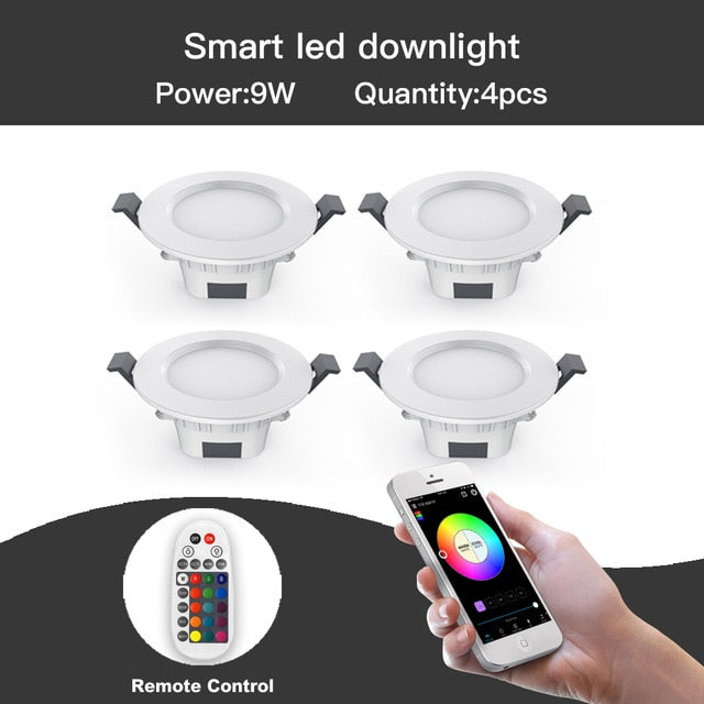 OFFDARKS Smart downlight embedded APP &amp; WiFi control 5W 9W dimmable living room kitchen bathroom KTV LED downlight