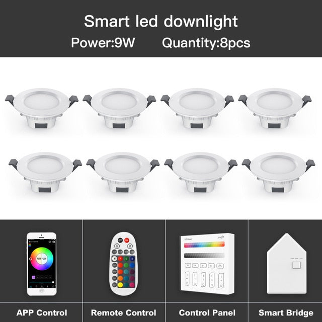 OFFDARKS Smart downlight embedded APP & WiFi control 5W 9W dimmable living room kitchen bathroom KTV LED downlight