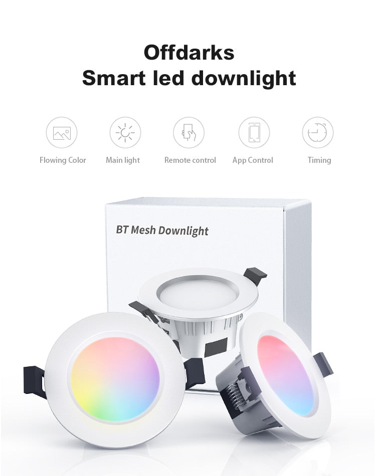 OFFDARKS Smart downlight embedded APP & WiFi control 5W 9W dimmable living room kitchen bathroom KTV LED downlight