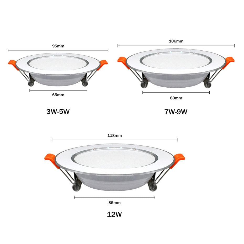 Recessed Led Downlight Ultra Thin Silver White Golden Led Ceiling Lamp 3W 5W 9W LED Spot light  Lighting For Living Room Bedroom