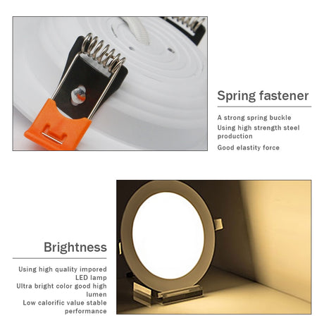 Recessed Led Downlight Ultra Thin Silver White Golden Led Ceiling Lamp 3W 5W 9W LED Spot light  Lighting For Living Room Bedroom