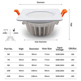 Recessed Led Downlight IP65 Ceiling Lamp Spot Led Waterproof Bathroom Lighting Fixtures Indoor Living Room Bedroom Kitchen Store