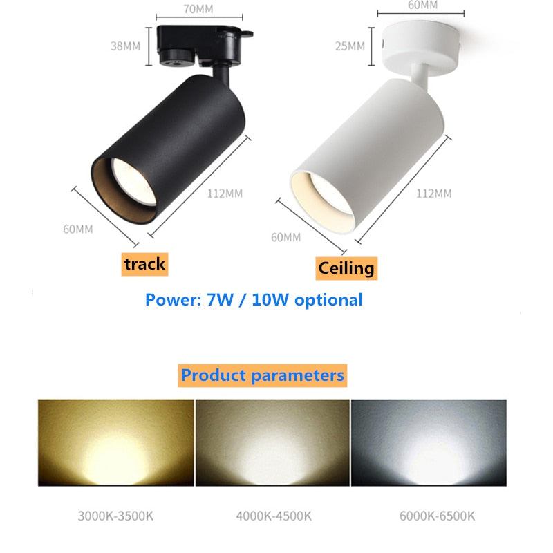 Cob Led Downlight 7W 10W Spot Led Downlights Ceiling Surface Mounted Commercial Clothing Indoor Lighting AC85-265V