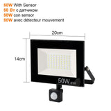  Motion Sensor LED Flood Light 10W 30W 50W Outdoor Floodlight 220V 240V Waterproof Led Spotlight for Garden Wall Street Light