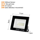  Motion Sensor LED Flood Light 10W 30W 50W Outdoor Floodlight 220V 240V Waterproof Led Spotlight for Garden Wall Street Light