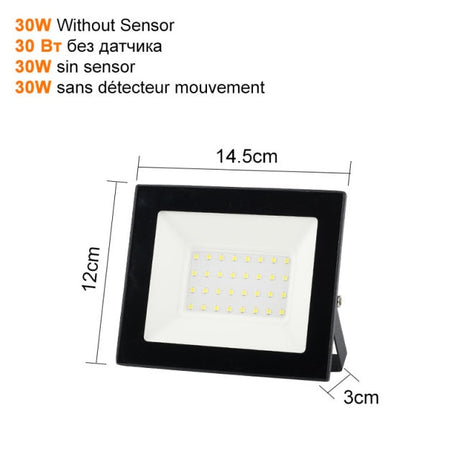 Motion Sensor LED Flood Light 10W 30W 50W Outdoor Floodlight 220V 240V Waterproof Led Spotlight for Garden Wall Street Light