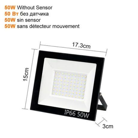  Motion Sensor LED Flood Light 10W 30W 50W Outdoor Floodlight 220V 240V Waterproof Led Spotlight for Garden Wall Street Light