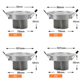 LED Downlight Dimmable 3W 5W 7W 9W 12W led recessed downlight Spot Light AC110V 220V For Bedroom Kitchen led ceiling downlight